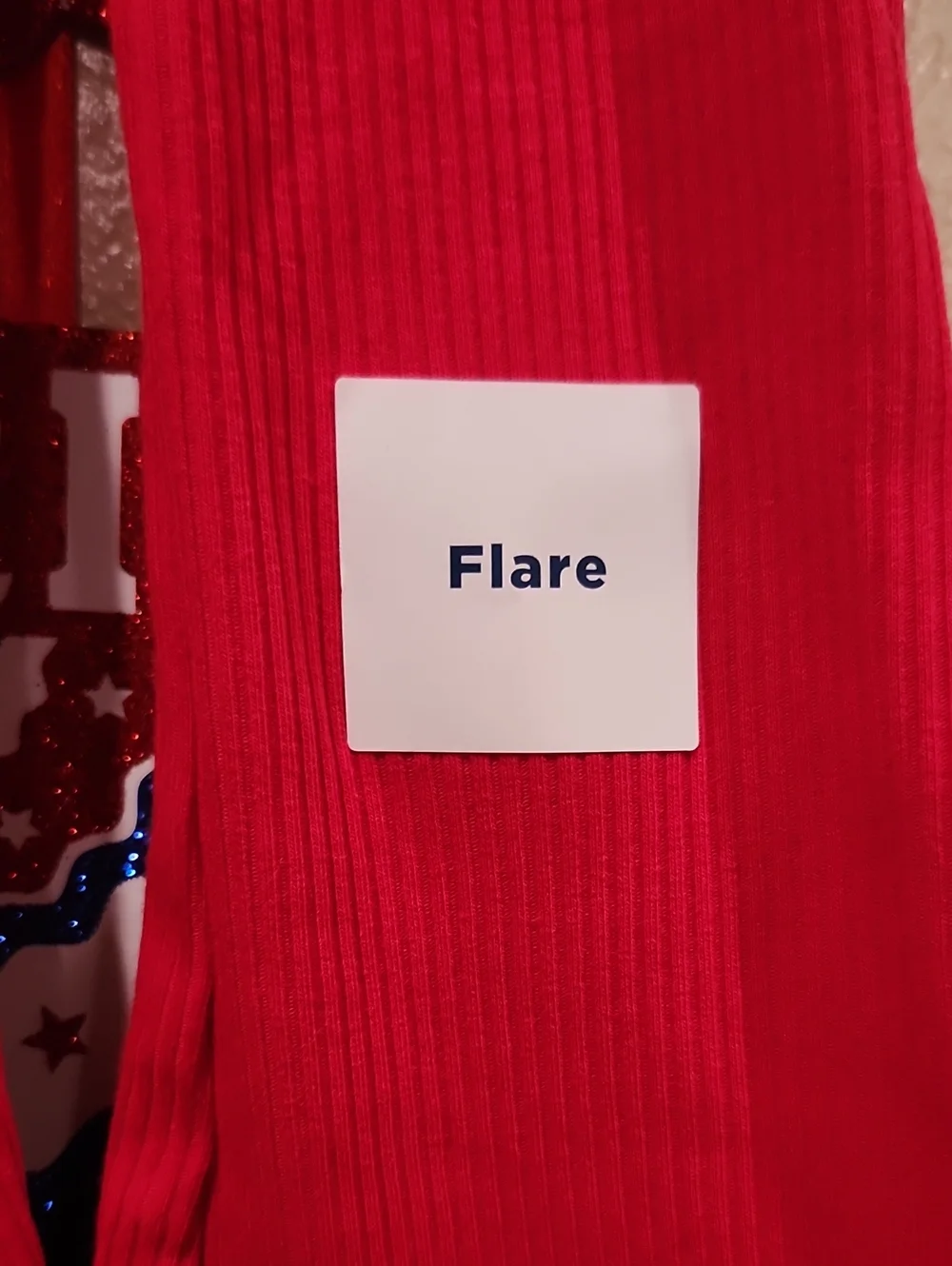Old Navy Girls' Red Ribbed Flare Pants